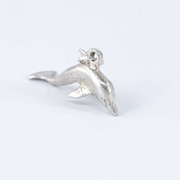 Vintage Sterling Silver 925 Dolphin Charm Pendant - Picture 4 of 10